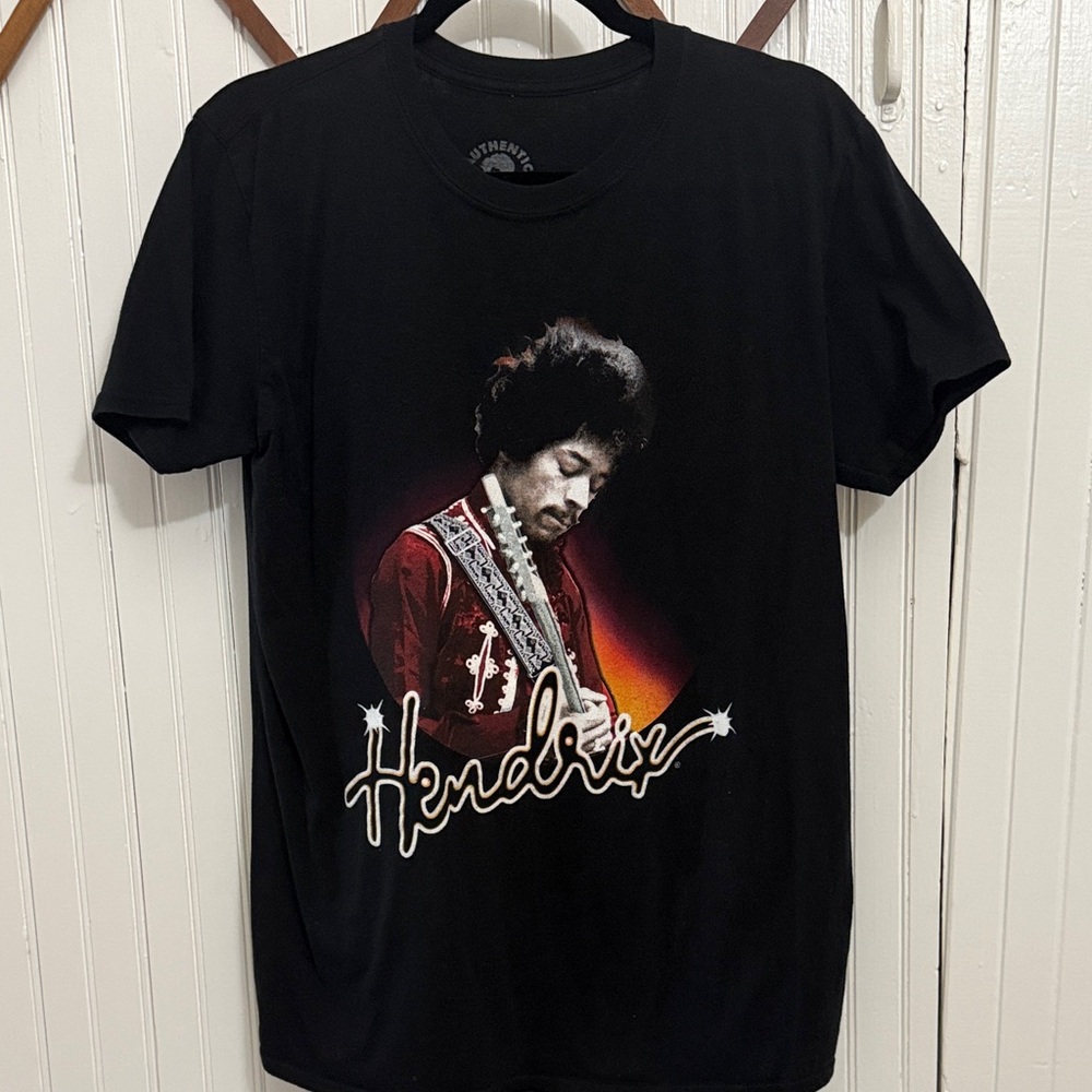 Hendrix Black Graphic T-Shirt, Size Medium Authentic Hendrix